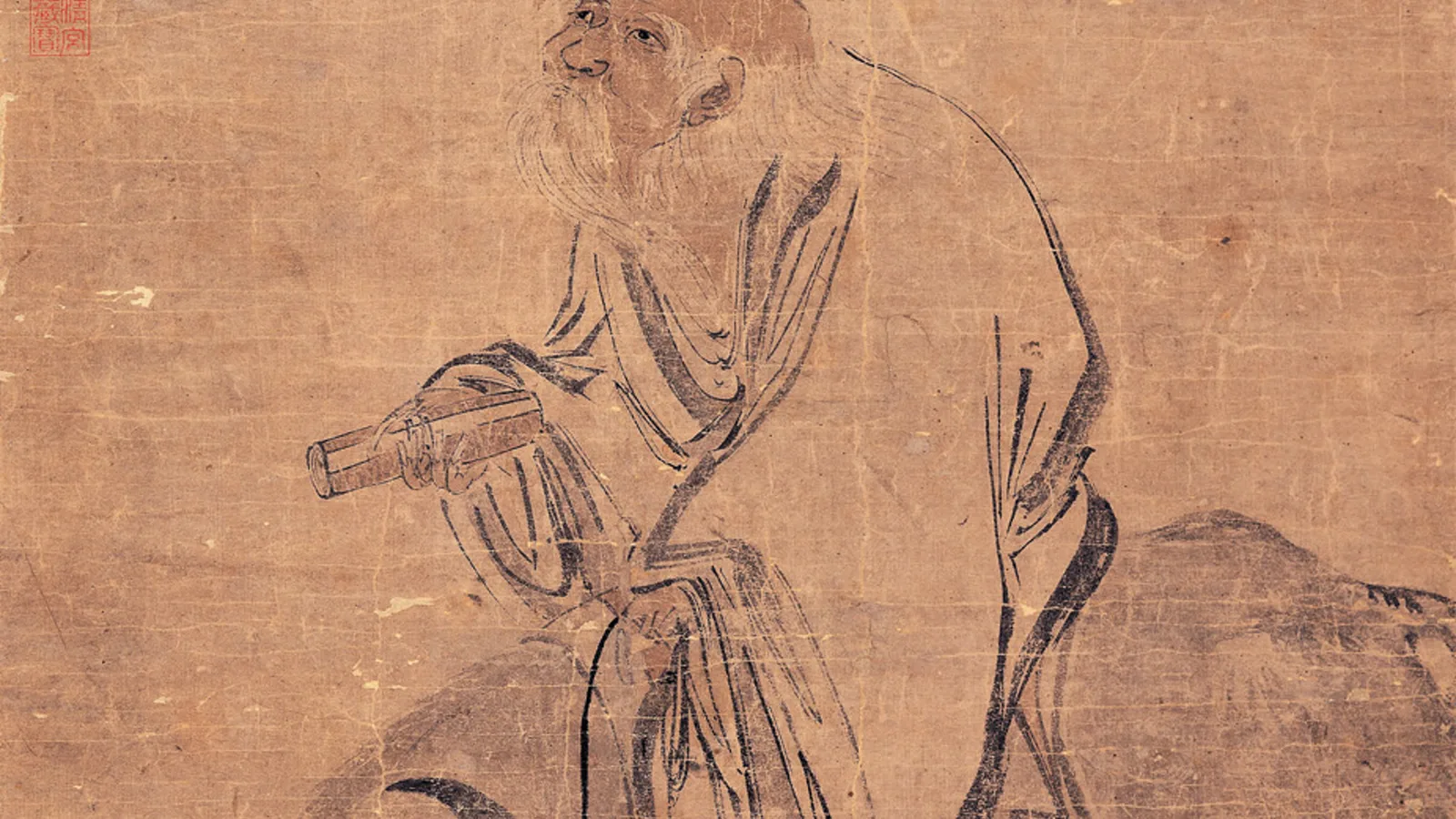 Ming-Gemälde: Laozi auf dem Ochsen
