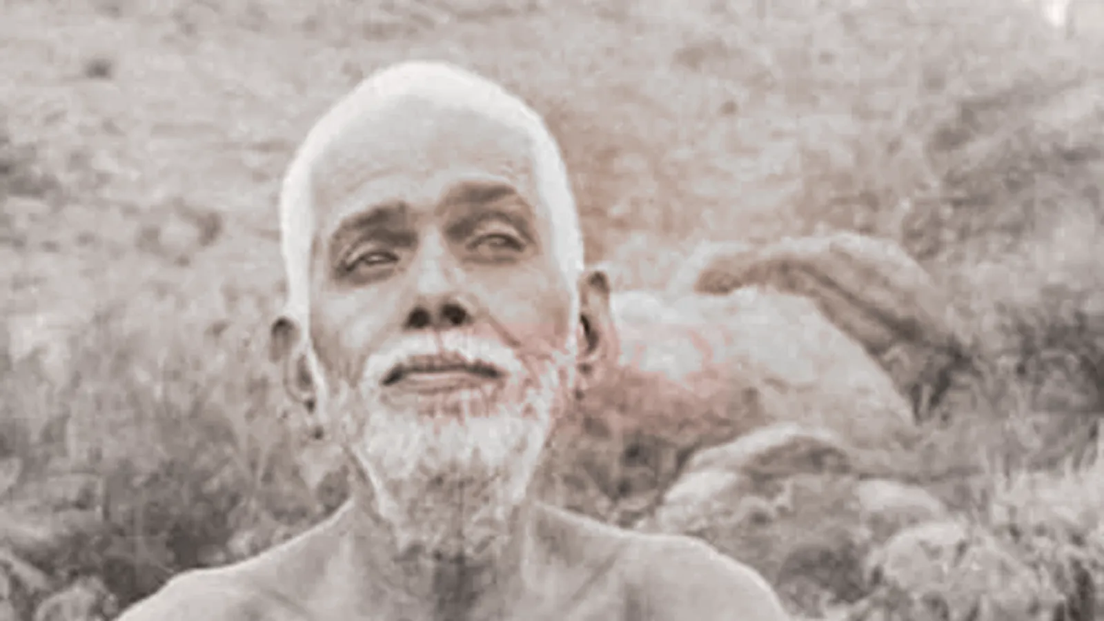 Historische Fotografie Ramana Maharshis, digital koloriert