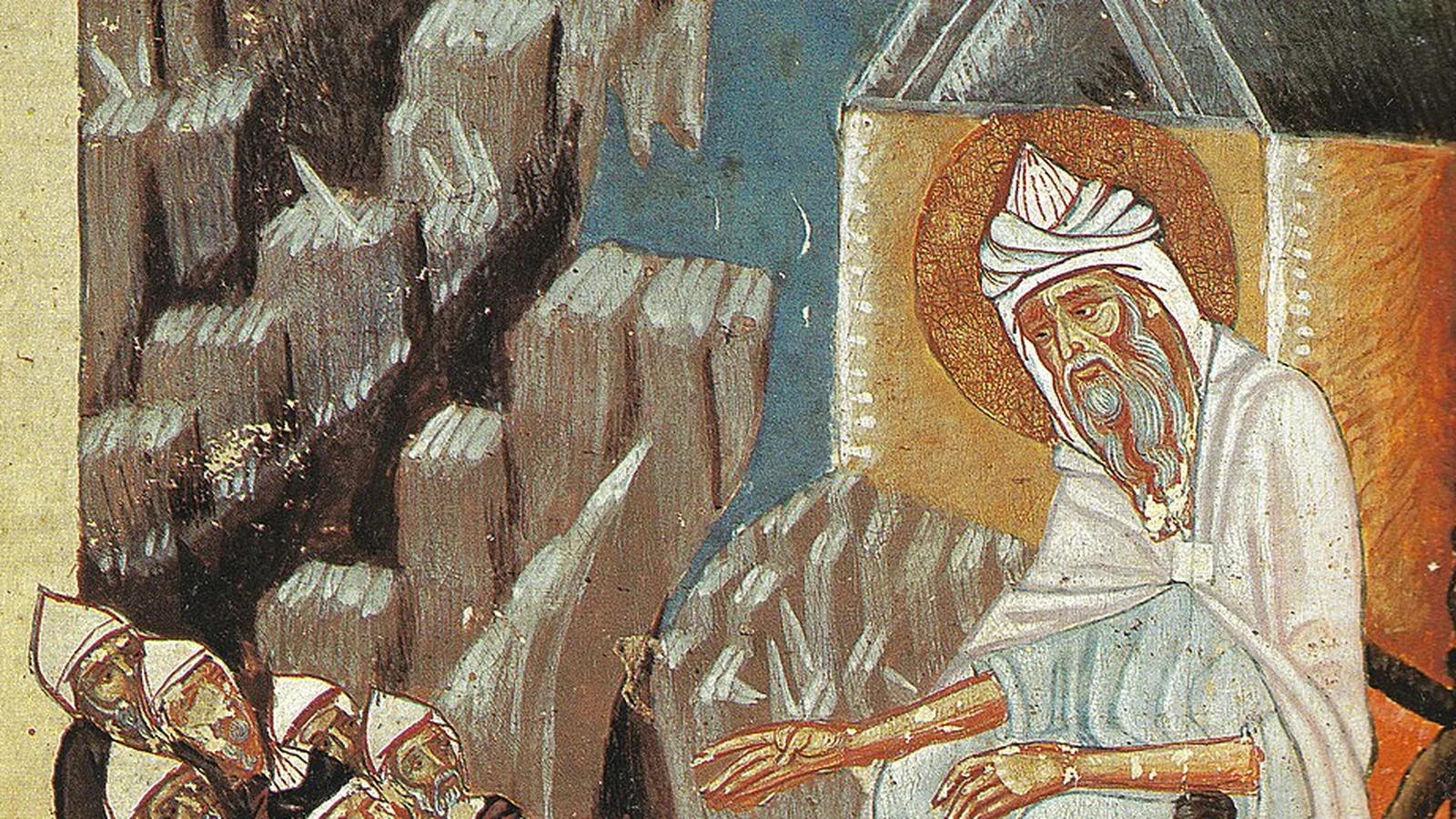 Armenische Miniatur: Lehrszene der Wüstenväter